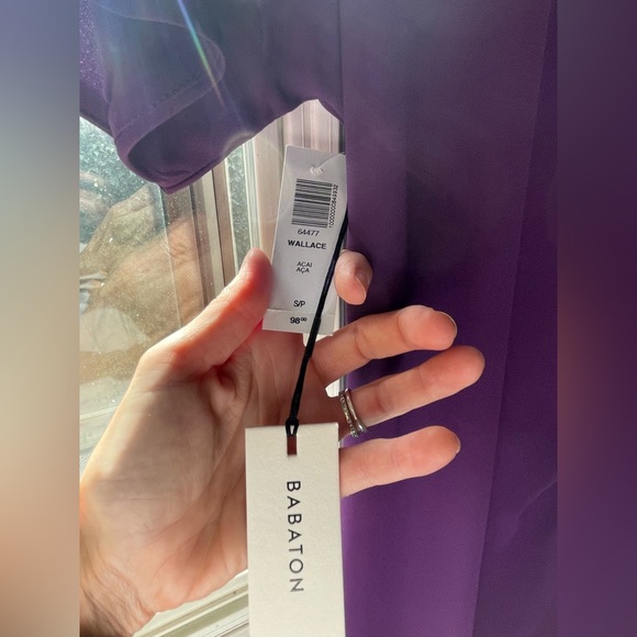 NWT Babaton (Aritzia) plum color wrap dress. Size S. Paid $98. - Picture 2 of 3